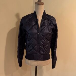 TNA Aritzia Cahana Black Quilted Bomber Jacket